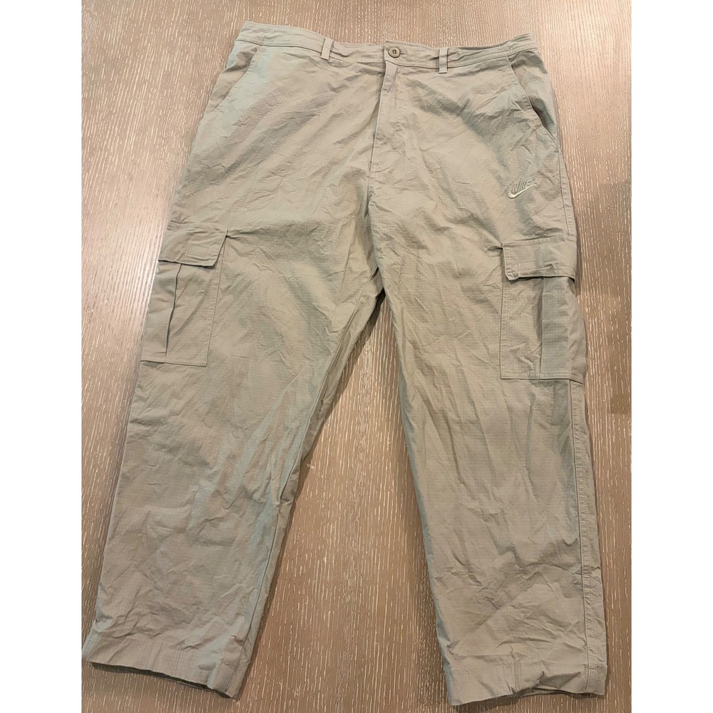 Nike Ripstop Cargo Pants Mens 36x25 Khaki Cotton Stretch Straight Leg Utility